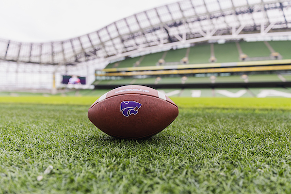 Football with purple powercat at the Aviva Stadium