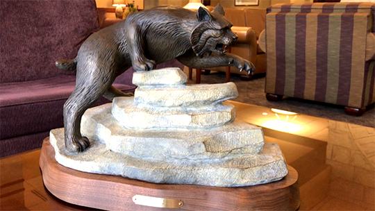 Bronze Wildcat Statue