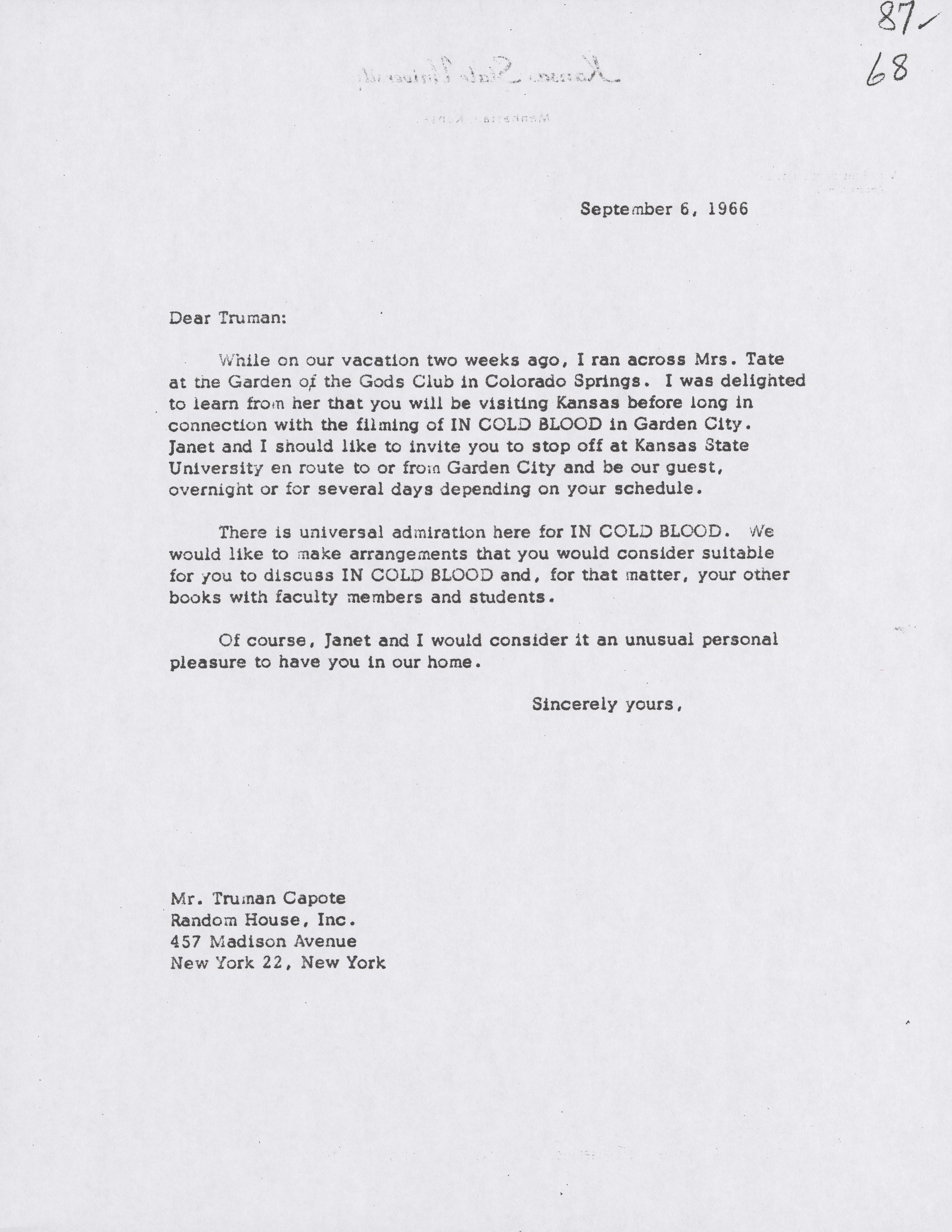 McCain letter 1966