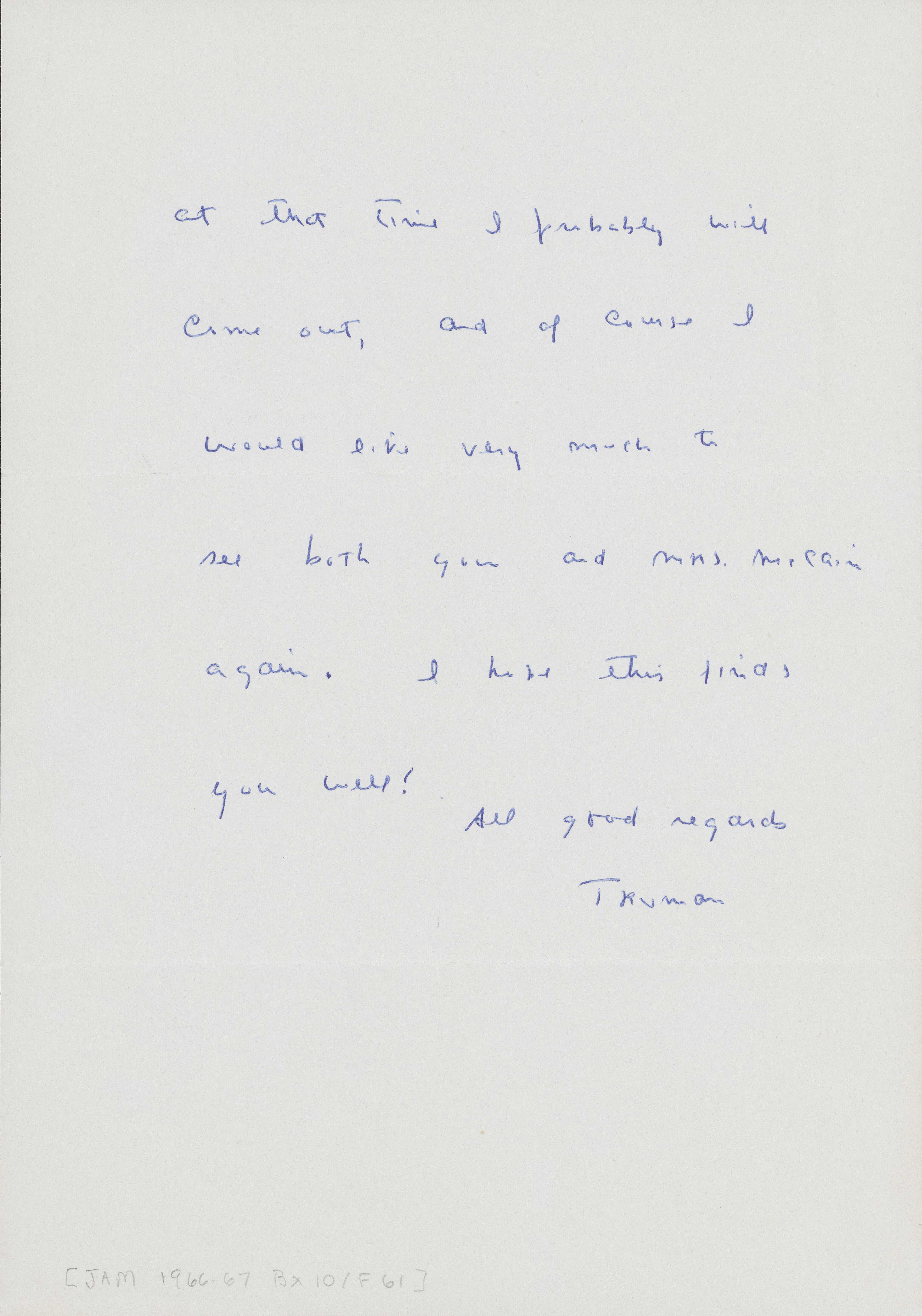 Capote's reply 1966