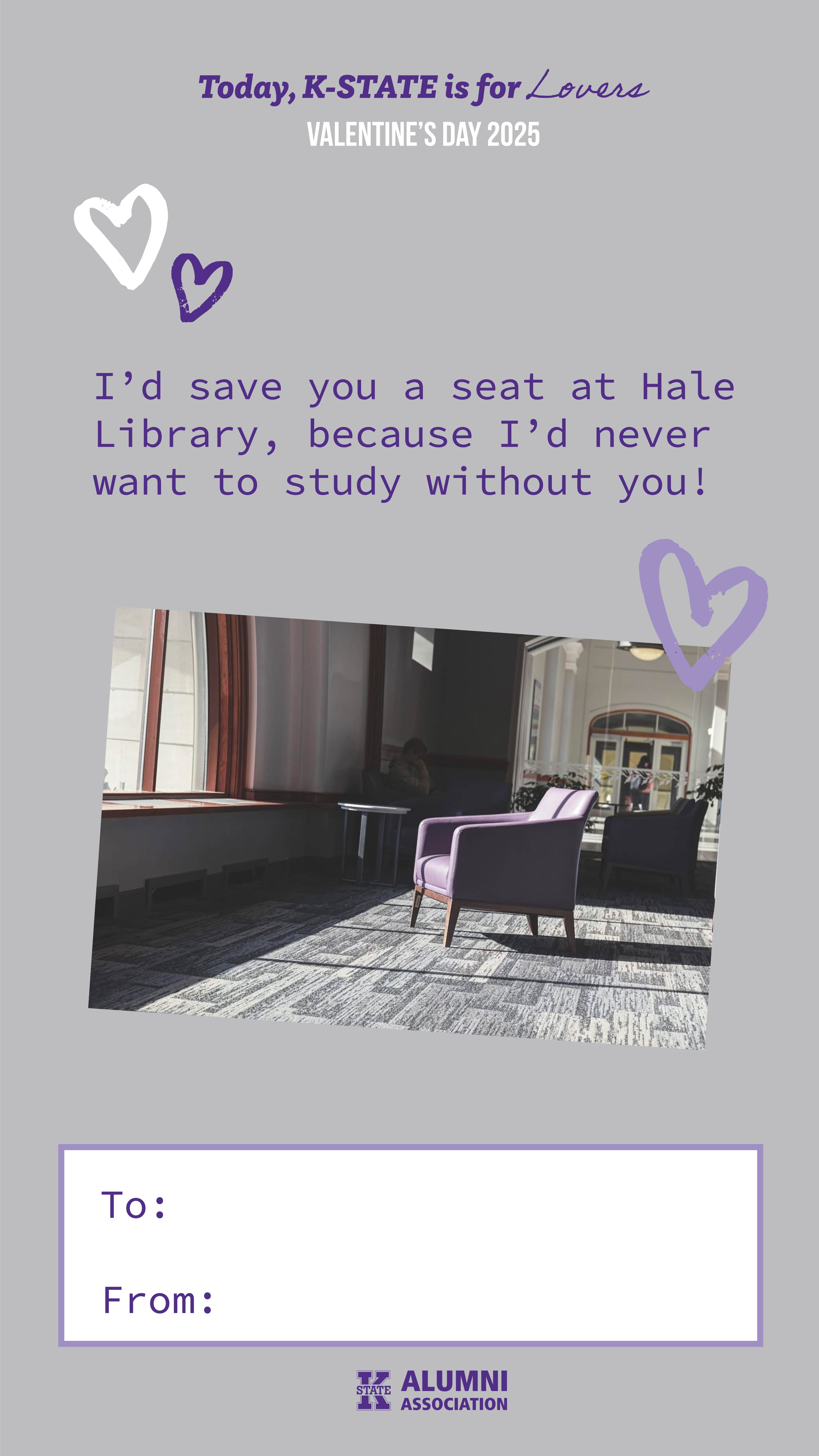 Valentine's card with Hale Library