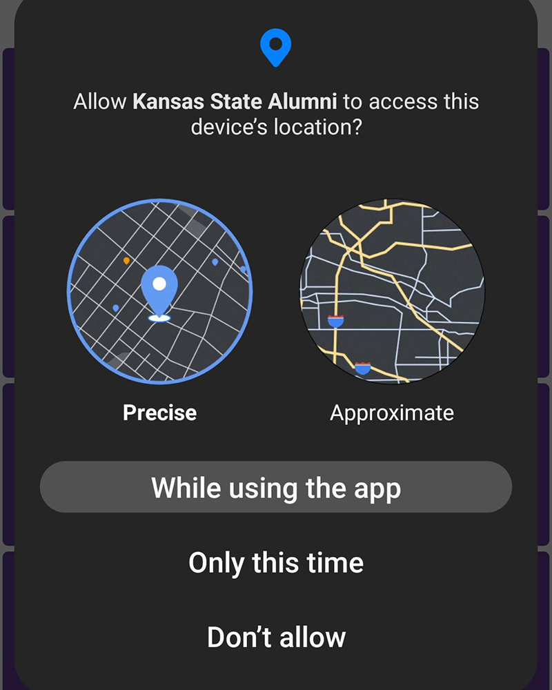 While using the app